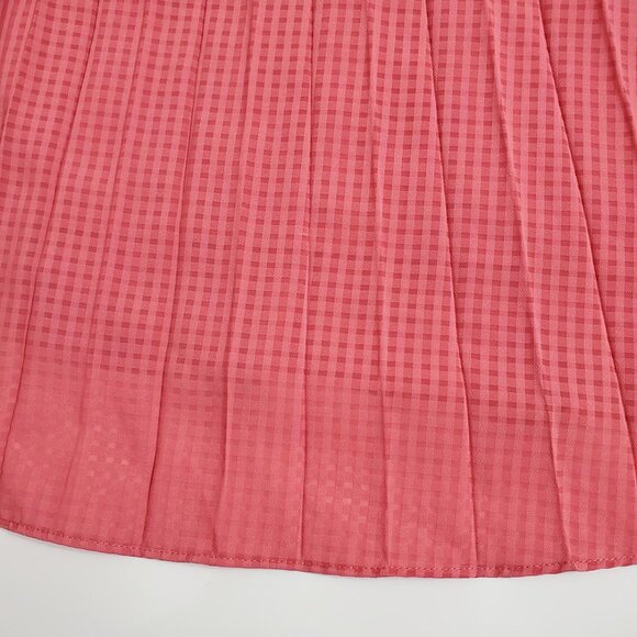 Gal Meets Glam Women Angelica Pleated Midi Dress 14 Pink Faux Wrap Shoulder Ties - Picture 8 of 11